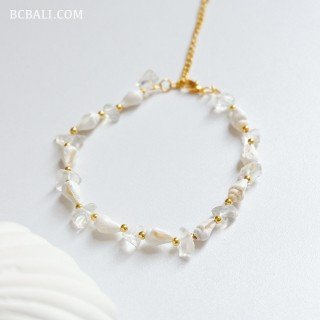 Original Shell Bracelet with Natural Stone Handmade